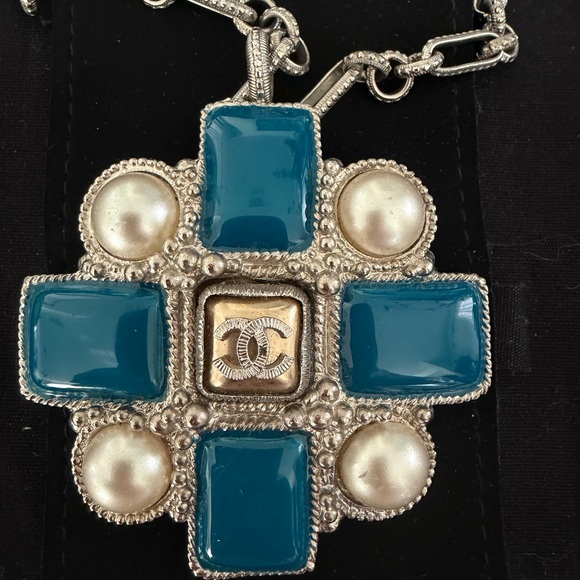 Chanel 13S Silver Maltese Cross Pendant Necklace - Picture 3 of 11